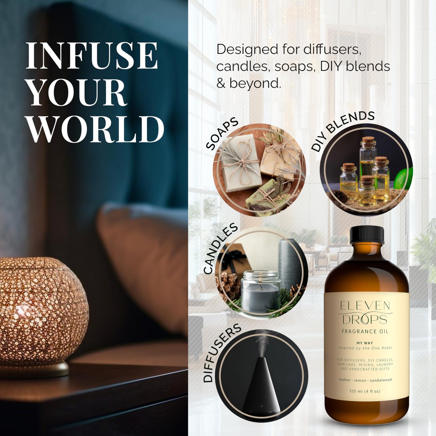 Eleven Drops My Way Diffuser Oil 4oz – Premium Fragrance Inspired by The One Hotel
