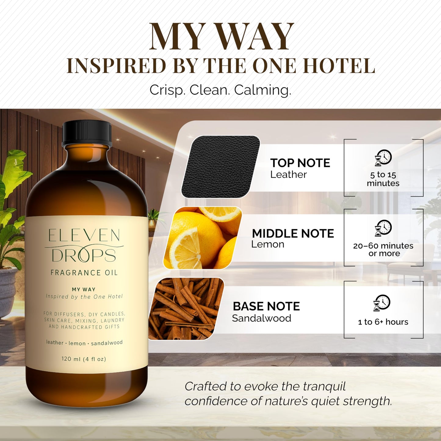 Eleven Drops My Way Diffuser Oil 4oz – Premium Fragrance Inspired by The One Hotel