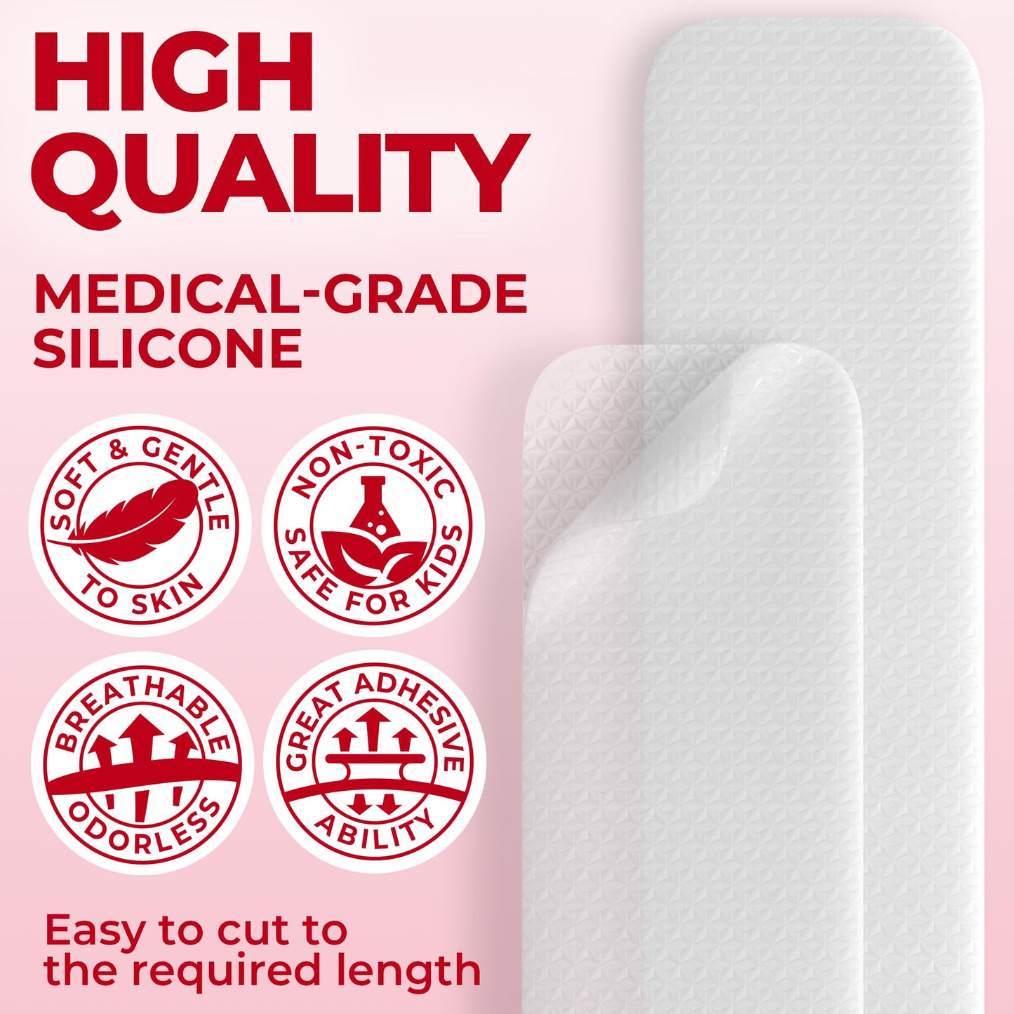MYHELP Medical Grade Silicone Scar Sheets – Transparent 6pk (7in x 1.6in) for C-Section Scars