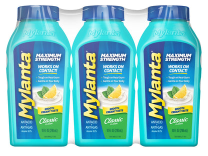 Mylanta Maximum Strength Liquid Antacid & Anti-Gas — 3-Pack, Classic Flavor, 10 fl oz