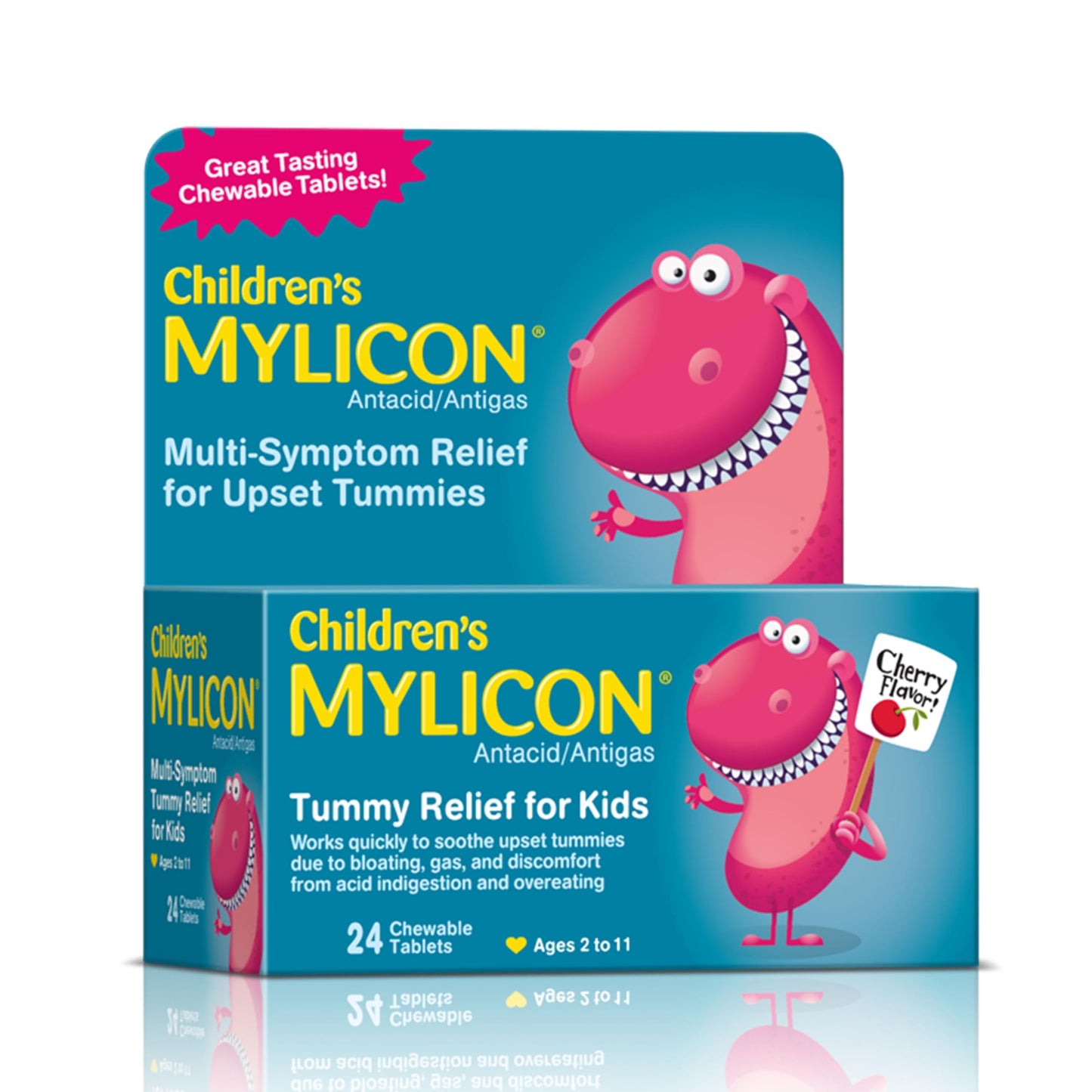 MYLICON Children's Tummy Relief for Kids — Cherry Flavored Chewables (Ages 2-11)