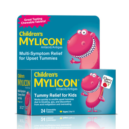 MYLICON Children's Tummy Relief for Kids — Cherry Flavored Chewables (Ages 2-11)
