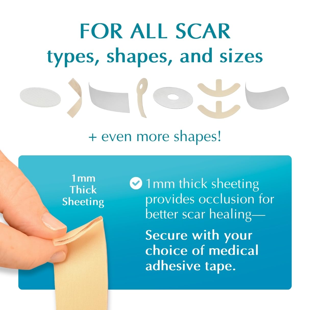 MyNewGel Advanced Silicone Scar Sheets – 1 x 6 inch, 4 Count, CLEAR