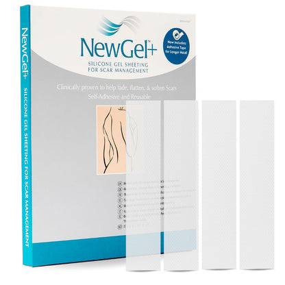 MyNewGel Advanced Silicone Scar Sheets – 1 x 6 inch, 4 Count, CLEAR