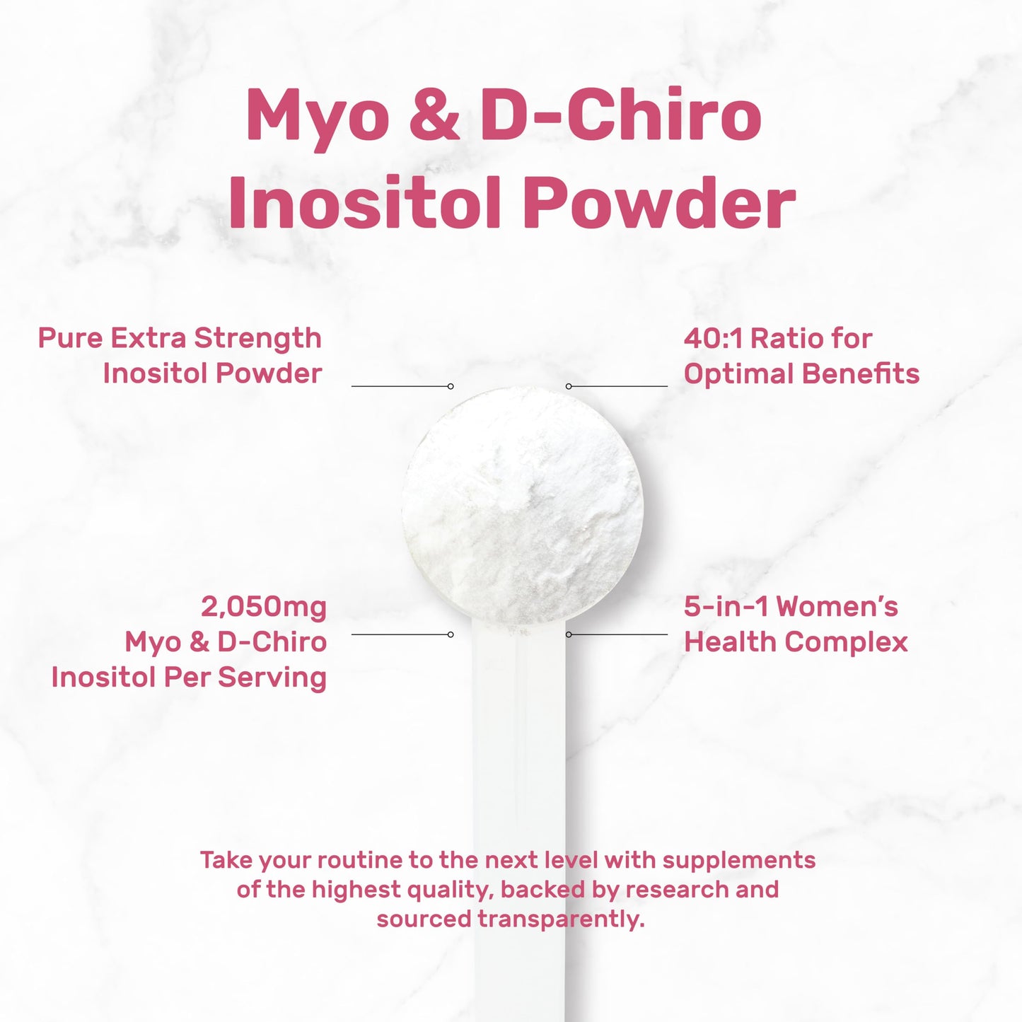 40:1 Myo-Inositol & D-Chiro Inositol for Women – 8oz Non-GMO (109 Servings)
