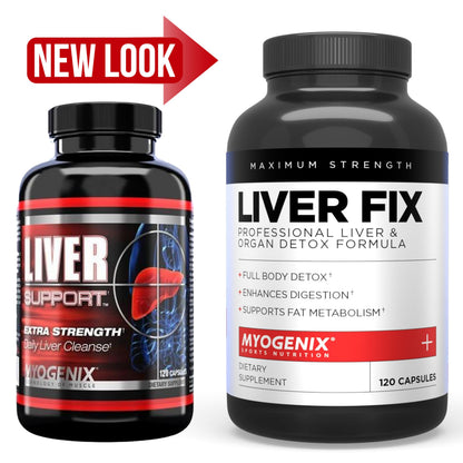 Myogenix Liver Fix – Professional Liver Detox Formula for Digestion & Fat Metabolism | 120 Capsules