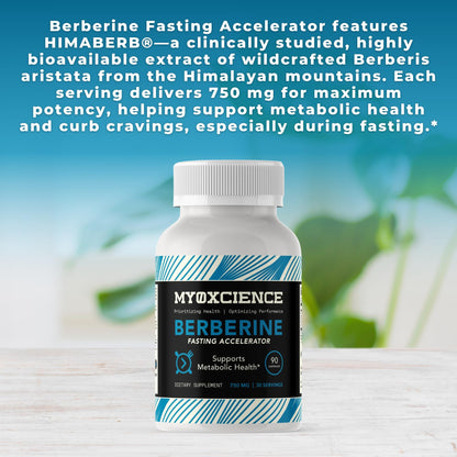 MYOXCIENCE Berberine Fasting Accelerator | Himaberb Berberine HCl + ALA & Biotin - 90 Capsules