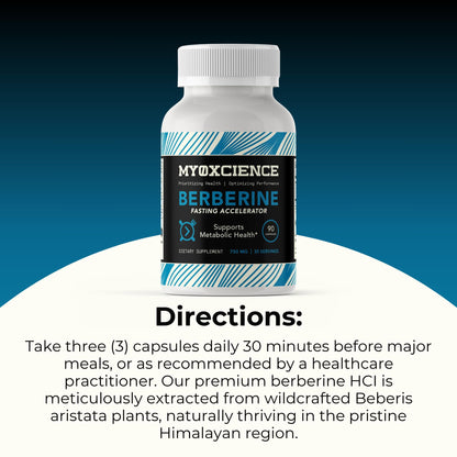 MYOXCIENCE Berberine Fasting Accelerator | Himaberb Berberine HCl + ALA & Biotin - 90 Capsules