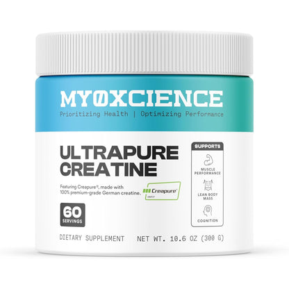 MYOXCIENCE Creapure® Creatine Monohydrate | Supports Strength, Muscle Mass & Cognition | Unflavored 60 Servings