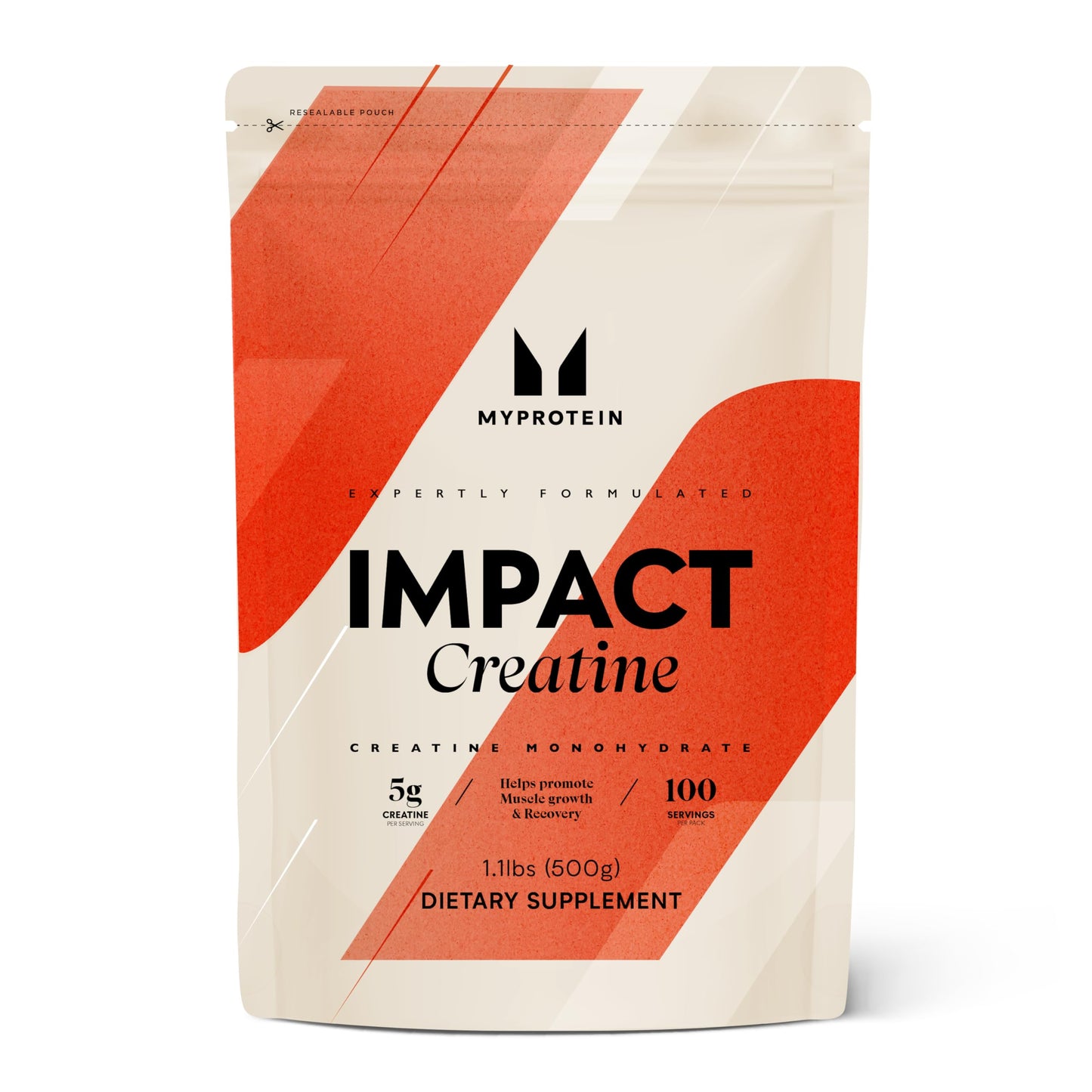 Myprotein Creatine Monohydrate Powder – 100 Servings (1.1 lbs), Pure Unflavored, Pre/Post Workout