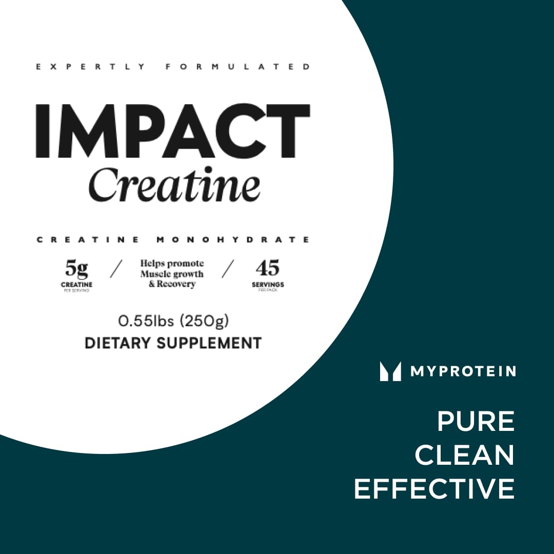 Myprotein Creatine Monohydrate Powder – 100 Servings (1.1 lbs), Pure Unflavored, Pre/Post Workout