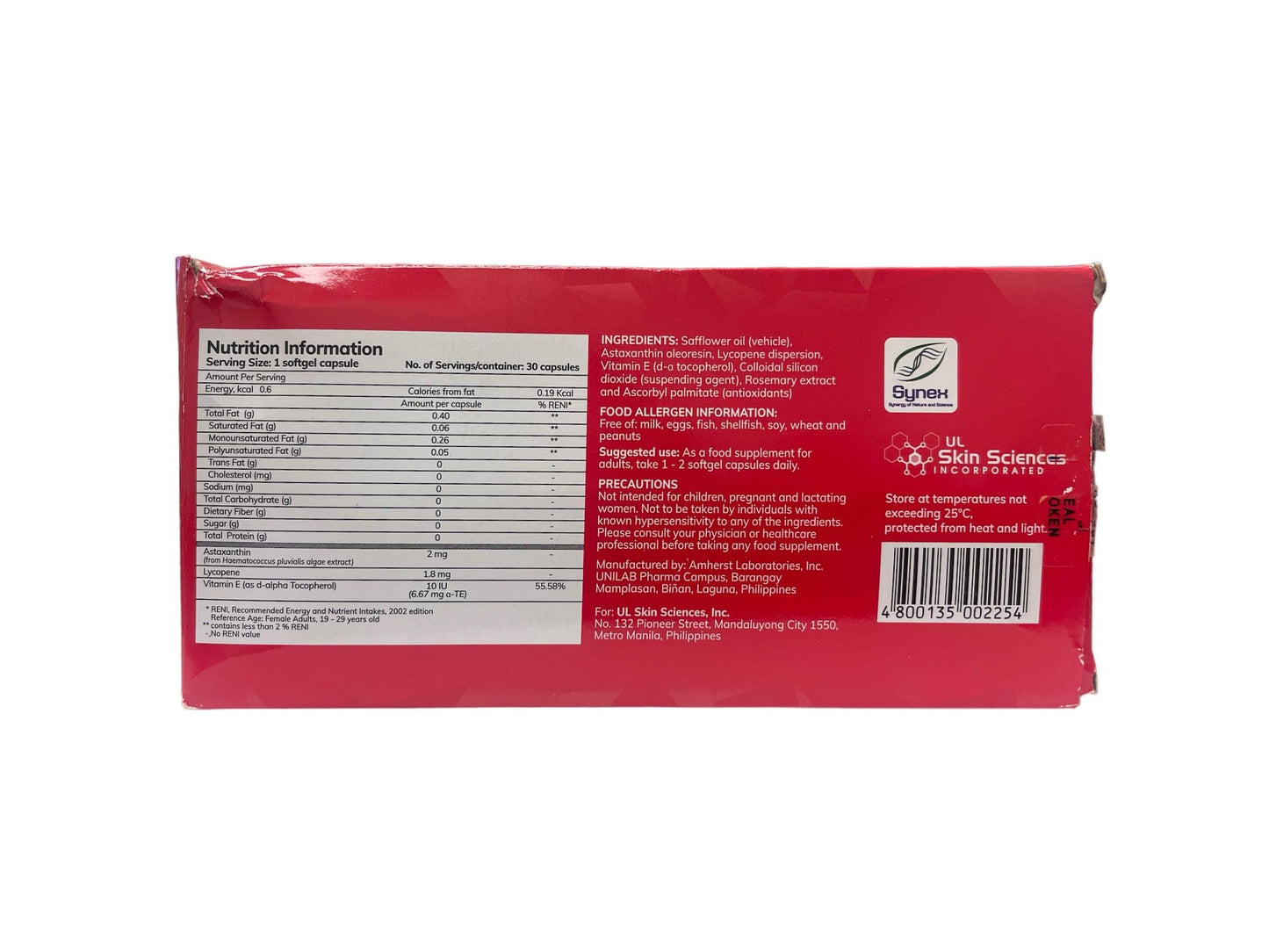 Generic Myra Utimate Capsules: Astaxanthin, Lycopene and Vitamin E - 30 Softgel Capsules