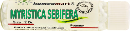 homeomart.com Myristica Sebifera Homeopathy Pellets Pills in 30C Potency Pack of 2