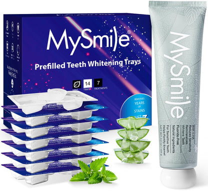 MySmile 7-Day Teeth Whitening Bundle - 12% Hydrogen Peroxide Trays + Fluoride-Free Nano Hydroxyapatite Toothpaste