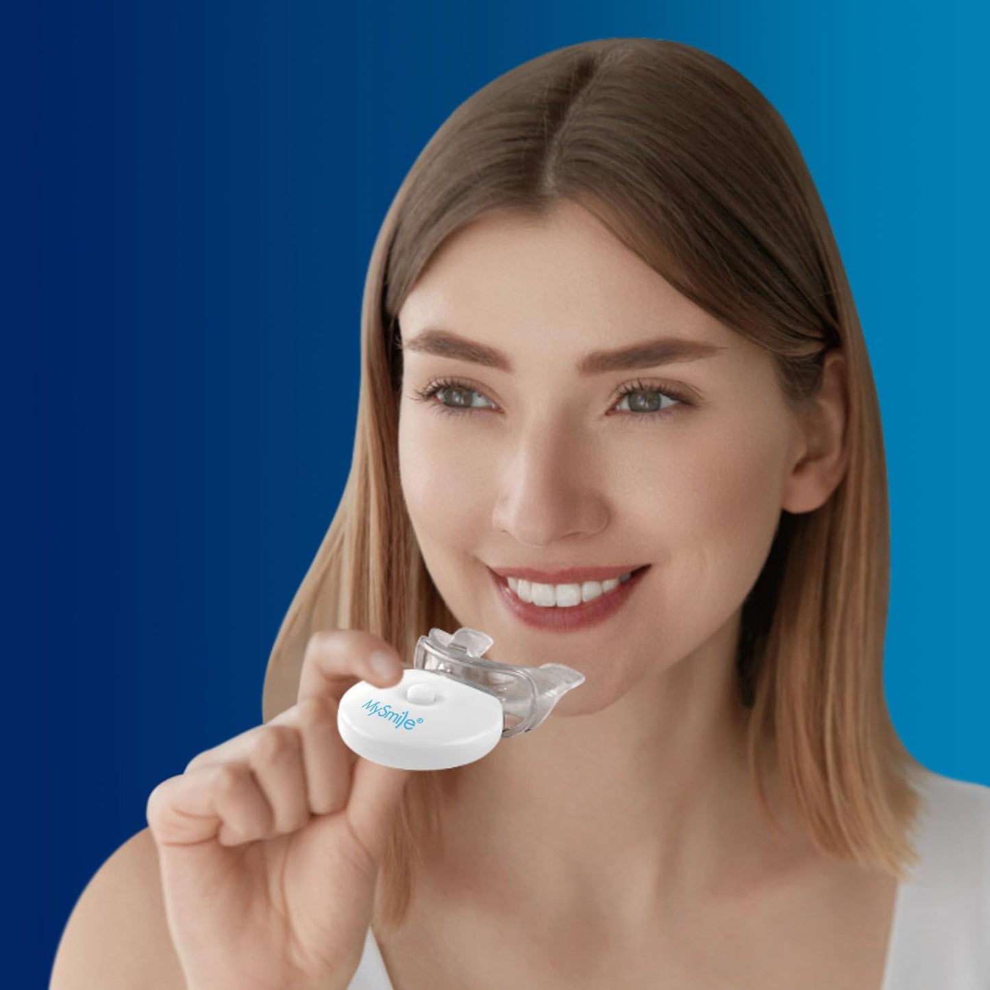 MySmile 5LED Teeth Whitening Light with Mouth Trays – Smart Timer & Durable Batteries