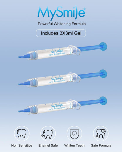 MySmile Teeth Whitening Gel Pen Refill Pack – 3 Non-Sensitive Pens, Deluxe Home Whitening, 10-Min Results