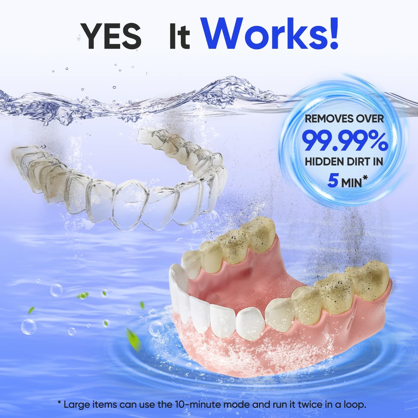 MySmile Dental Ultrasonic Retainer Cleaner – 45kHz 200ml, UV Light, Portable for Aligner & Mouth Guard