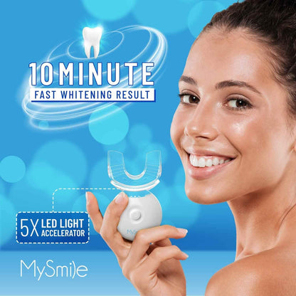 MySmile LED Teeth Whitening Kit - Fast 10-Min Non-Sensitive Whitener