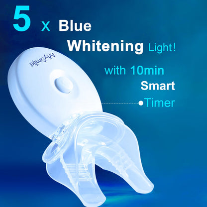 MySmile 5LED Teeth Whitening Light with Mouth Trays – Smart Timer & Durable Batteries