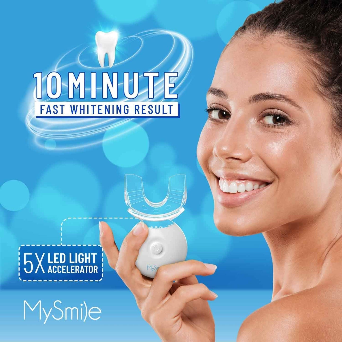 MySmile Teeth Whitening Kit with LED Light – 10 Minute Fast Whitening (35% Carbamide Peroxide)