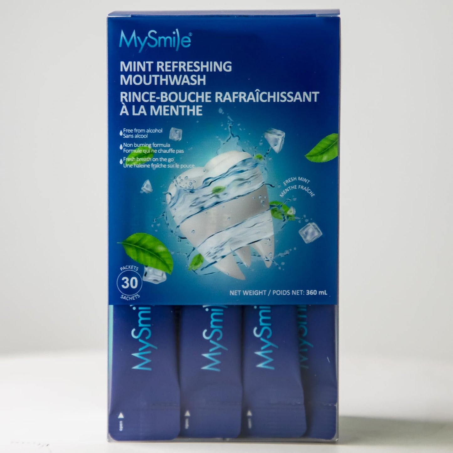 MySmile Alcohol Free Mouthwash for Adults - Travel Mint, 30 Uses