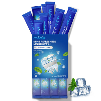 MySmile Alcohol Free Mouthwash for Adults - Travel Mint, 30 Uses