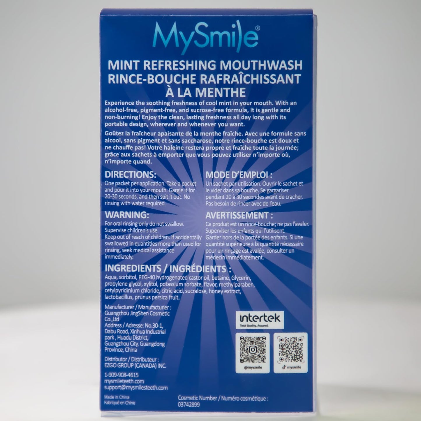 MySmile Alcohol Free Mouthwash for Adults - Travel Mint, 30 Uses