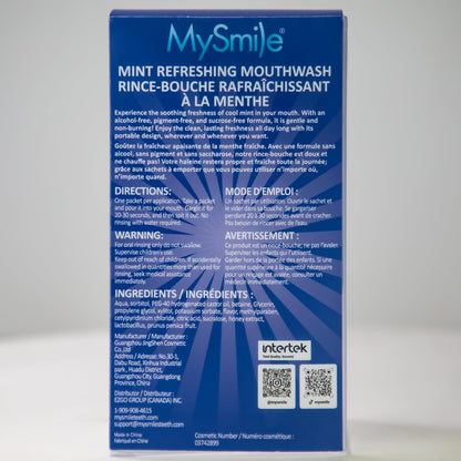 MySmile Alcohol Free Mouthwash for Adults - Travel Mint, 30 Uses