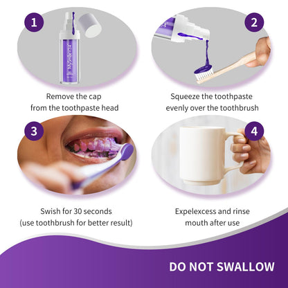 MySmile Purple Toothpaste - Color Correction & Brightening (30ML) | Non-Sensitive, Fresh Mint