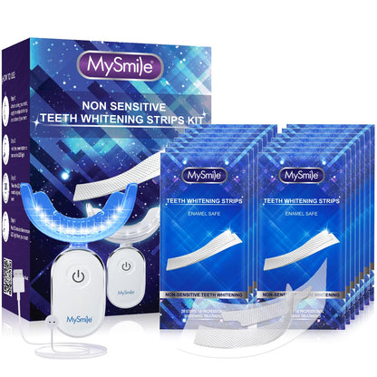 MySmile Teeth Whitening Strips Kit – 14 Treatments, 28 LED, Fast Whitening