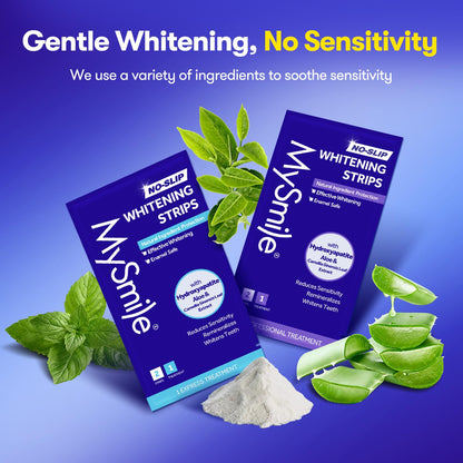 MySmile Teeth Whitening Strips - Hydroxyapatite-Infuse, Enamel-Safe, Non-Slip 14 Treatments Kit (28 Count)