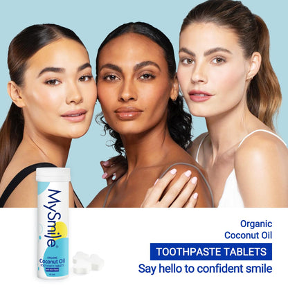 MySmile Toothpaste Tablets - Nano Hydroxyapatite, Fluoride-Free, Coconut Oil Mouthwash Tablets