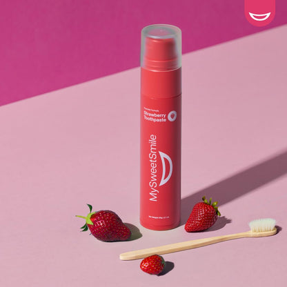MySweetSmile Strawberry Toothpaste – Strengthen Enamel & Prevent Cavities | Dentist-Approved & IndyBest Award-Winning