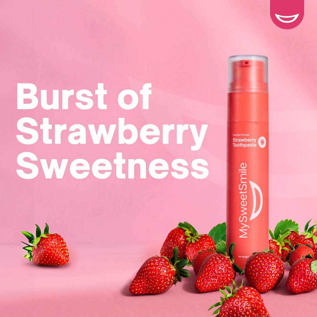 MySweetSmile Strawberry Toothpaste – Strengthen Enamel & Prevent Cavities | Dentist-Approved & IndyBest Award-Winning