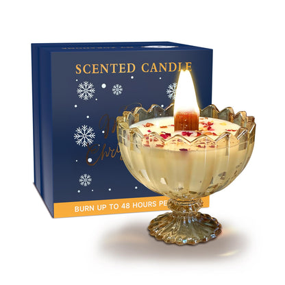 MY ZORAHOME Amber Petal Bowl Soy Wax Jasmine Candle | 6oz, 35h Aromatherapy Jar