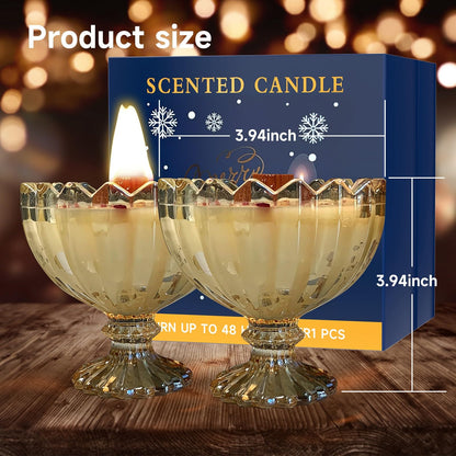 MY ZORAHOME Amber Petal Bowl Soy Wax Jasmine Candle | 6oz, 35h Aromatherapy Jar
