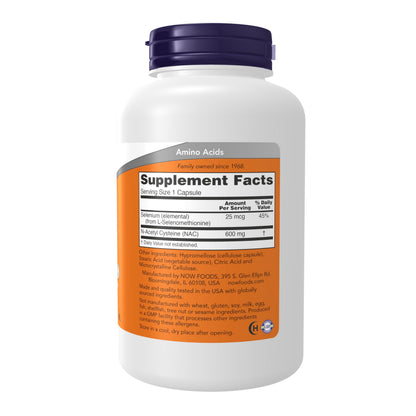NOW NAC 600 mg with Selenium – 250 Veg Capsules