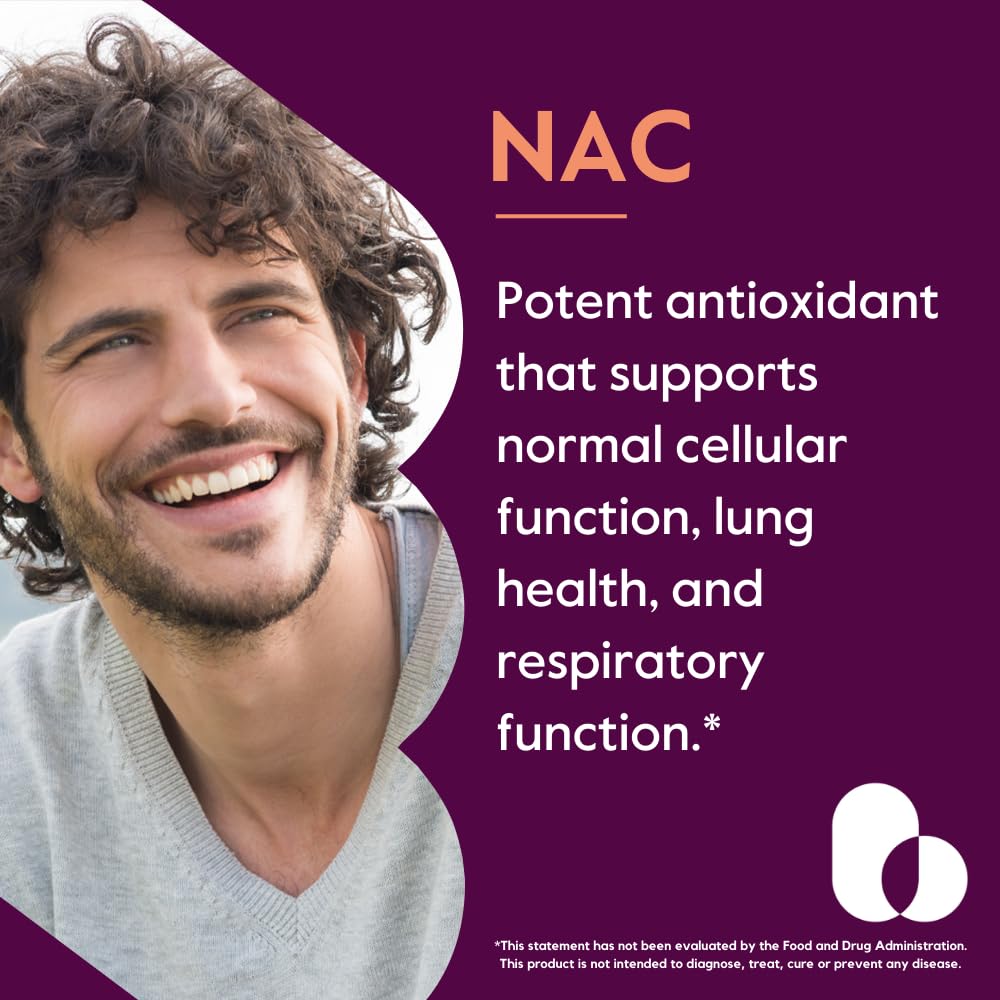 N-Acetyl L-Cysteine 600mg NAC – 120 Veg Capsules (Vegan, Gluten Free, Non-GMO)