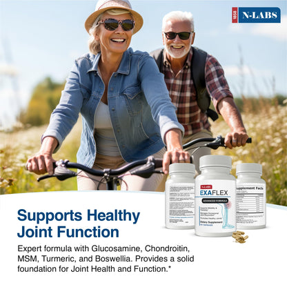 N-Labs ExaFlex Glucosamine Chondroitin MSM Capsules | Joint Support – Made in USA