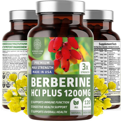 Number One Nutrition N1N Premium Berberine Plus 1200mg - 120 Caps
