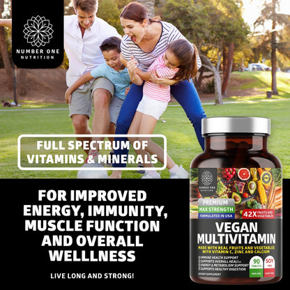 N1N Premium Plant-Based Multivitamin - 42 Ingredients, 90 Tablets