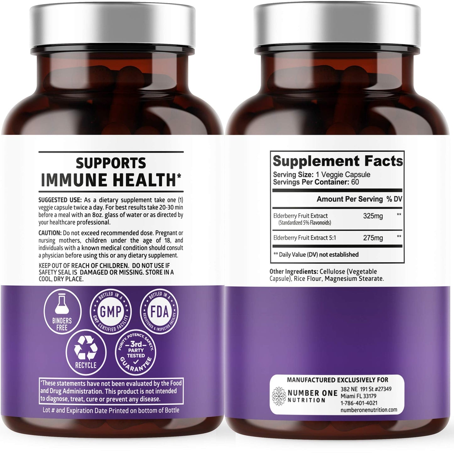 N1N Premium Black Elderberry Capsules for Adults – Max Strength Immunity
