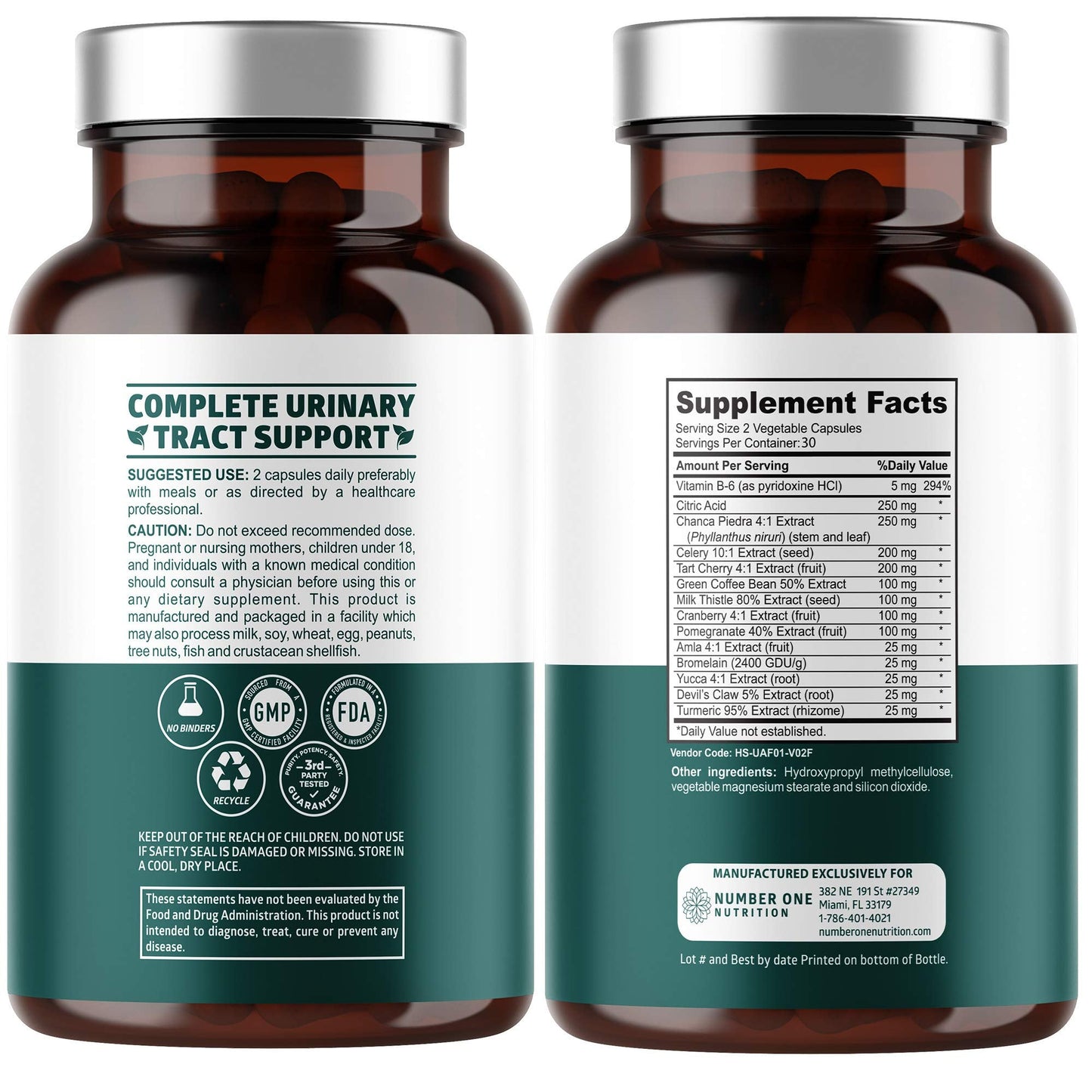 N1N Premium Uric Acid Support – 14x Potent Herbs, All Natural Kidney & Uric Acid Cleanse (Pack of 2)