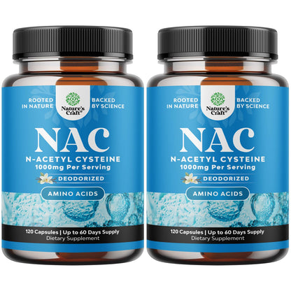 NAC 1000mg - Vegan N-Acetyl Cysteine for Liver Detox, Immunity & Lung Health (4 Months)