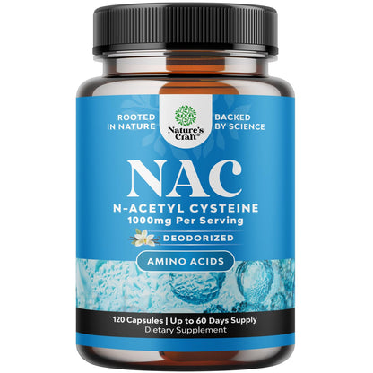NAC 1000mg Vegan Capsules | N-Acetyl Cysteine for Liver Detox, Lung Health & Immunity (2 Months)
