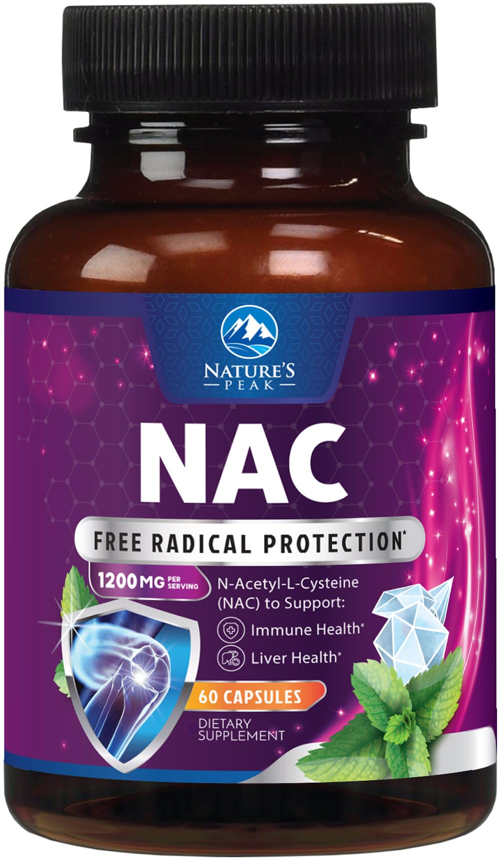 NAC 1200mg Supplement – Immune & Antioxidant Support | Liver & Lung Health – USA Made, 60 Caps