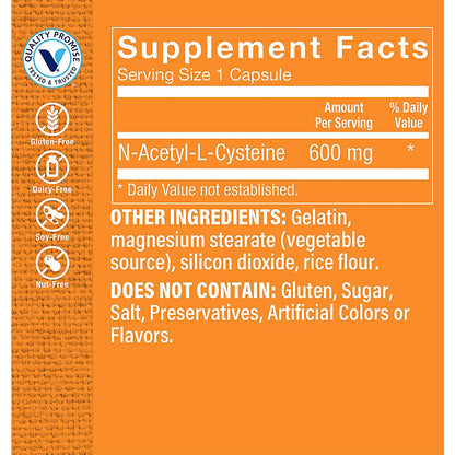 NAC N-Acetyl-L-Cysteine 600 MG - Immune & Antioxidant Support | The Vitamin Shoppe