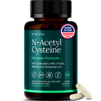Vegan NAC 600mg Liver Detox & Immune Support | Quercetin, Milk Thistle, Molybdenum & Selenium