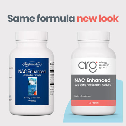 Allergy Research Group NAC Enhanced – N-Acetyl-L-Cysteine for Glutathione & Immune Support (90 Count)