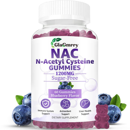 Sugar Free NAC Gummies 1200mg - N-Acetyl Cysteine Supplement with Selenium, Zinc, Vitamin C & E | 60 Count
